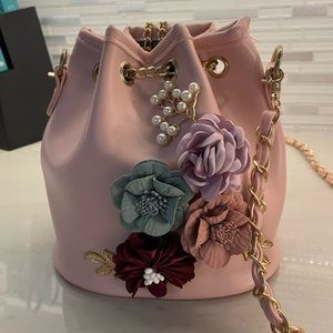 Pink Flower Small Crossbody Bag
